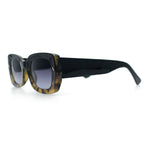 Womens Classy Mod Thick Plastic Rounded Rectangle Fashion Sunglasses