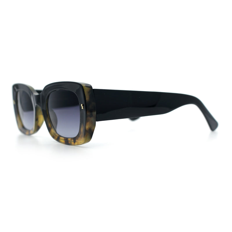 Womens Classy Mod Thick Plastic Rounded Rectangle Fashion Sunglasses