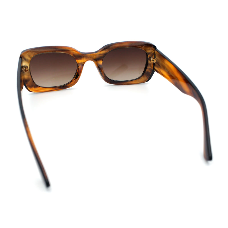 Womens Classy Mod Thick Plastic Rounded Rectangle Fashion Sunglasses