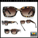 Womens Classy Mod Thick Plastic Rounded Rectangle Fashion Sunglasses