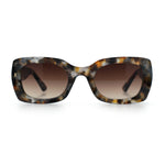 Womens Classy Mod Thick Plastic Rounded Rectangle Fashion Sunglasses