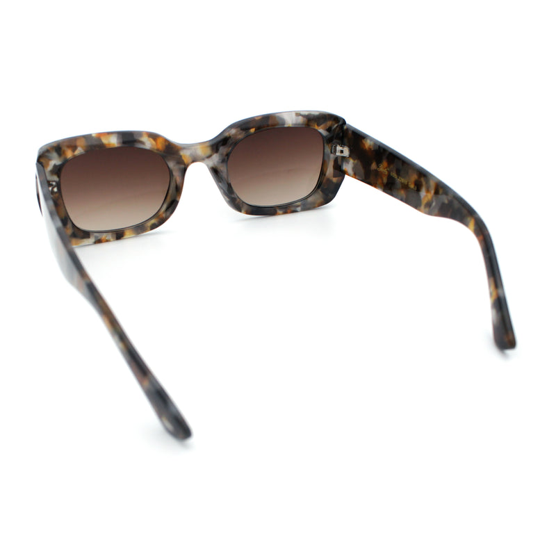 Womens Classy Mod Thick Plastic Rounded Rectangle Fashion Sunglasses
