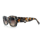 Womens Classy Mod Thick Plastic Rounded Rectangle Fashion Sunglasses