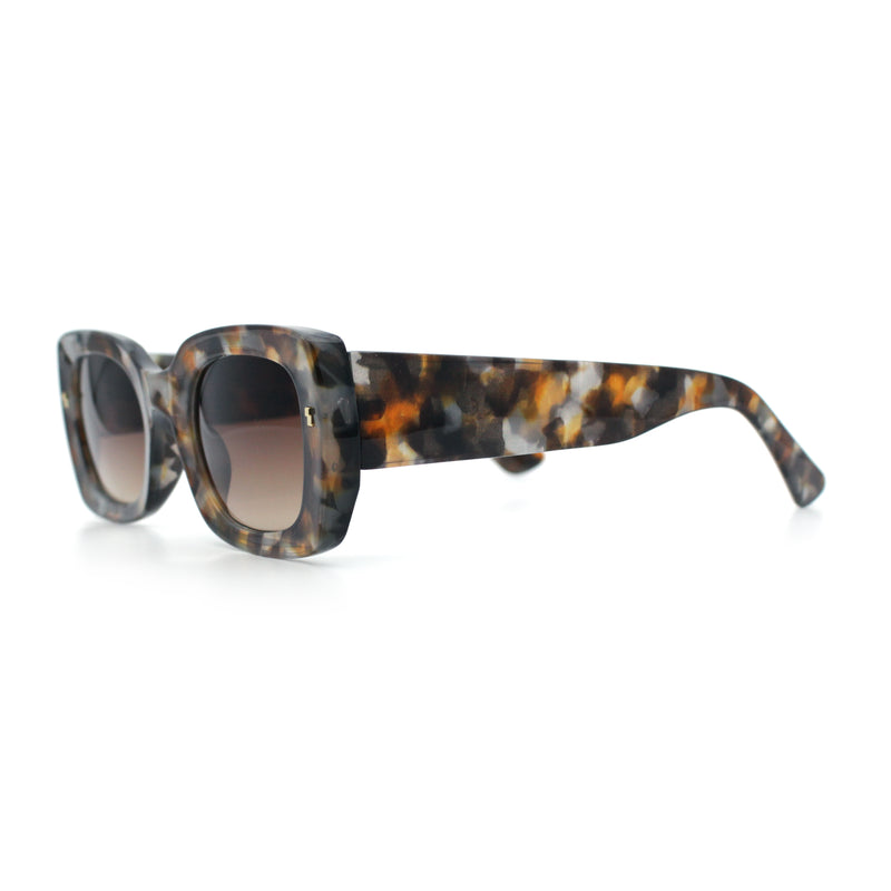 Womens Classy Mod Thick Plastic Rounded Rectangle Fashion Sunglasses