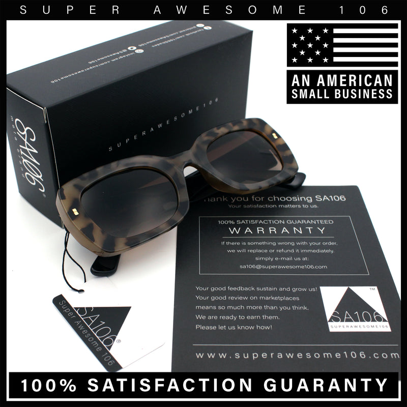 Womens Classy Mod Thick Plastic Rounded Rectangle Fashion Sunglasses