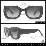 Womens Classy Mod Thick Plastic Rounded Rectangle Fashion Sunglasses