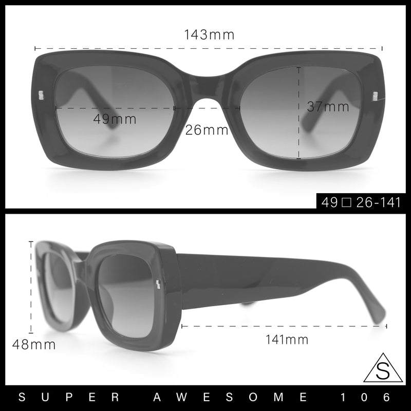 Womens Classy Mod Thick Plastic Rounded Rectangle Fashion Sunglasses