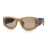 Womens Squared Rectangle Frost Matte Thick Temple Plastic Mod Sunglasses