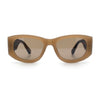 Womens Squared Rectangle Frost Matte Thick Temple Plastic Mod Sunglasses
