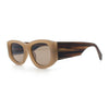 Womens Squared Rectangle Frost Matte Thick Temple Plastic Mod Sunglasses