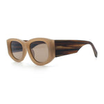 Womens Squared Rectangle Frost Matte Thick Temple Plastic Mod Sunglasses
