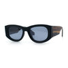 Womens Squared Rectangle Frost Matte Thick Temple Plastic Mod Sunglasses