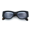 Womens Squared Rectangle Frost Matte Thick Temple Plastic Mod Sunglasses
