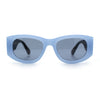 Womens Squared Rectangle Frost Matte Thick Temple Plastic Mod Sunglasses
