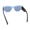 Womens Squared Rectangle Frost Matte Thick Temple Plastic Mod Sunglasses
