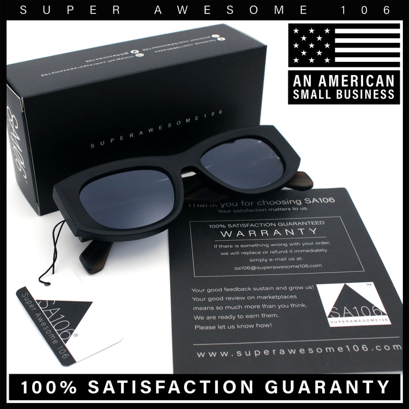 Womens Squared Rectangle Frost Matte Thick Temple Plastic Mod Sunglasses