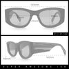 Womens Squared Rectangle Frost Matte Thick Temple Plastic Mod Sunglasses