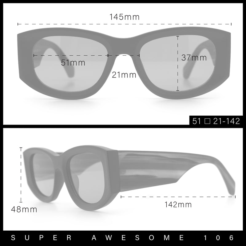 Womens Squared Rectangle Frost Matte Thick Temple Plastic Mod Sunglasses