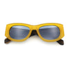 Womens Squared Rectangle Frost Matte Thick Temple Plastic Mod Sunglasses