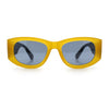 Womens Squared Rectangle Frost Matte Thick Temple Plastic Mod Sunglasses