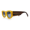 Womens Squared Rectangle Frost Matte Thick Temple Plastic Mod Sunglasses