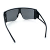 Womens Oversized Shield Curved Wrap Flat Top Half Rim Plastic Sunglasses
