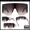 Womens Oversized Shield Curved Wrap Flat Top Half Rim Plastic Sunglasses