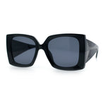 Womens Bold Thick Plastic Butterfly Squared Rectangle Oversize Diva Sunglasses