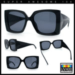 Womens Bold Thick Plastic Butterfly Squared Rectangle Oversize Diva Sunglasses