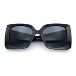 Womens Bold Thick Plastic Butterfly Squared Rectangle Oversize Diva Sunglasses