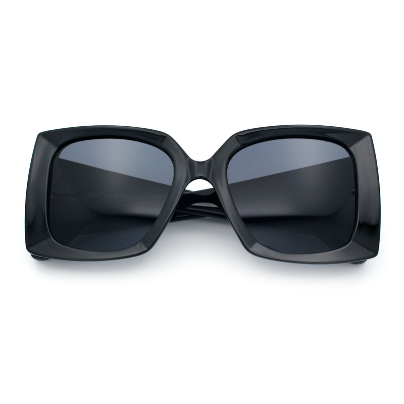 Womens Bold Thick Plastic Butterfly Squared Rectangle Oversize Diva Sunglasses