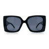 Womens Bold Thick Plastic Butterfly Squared Rectangle Oversize Diva Sunglasses