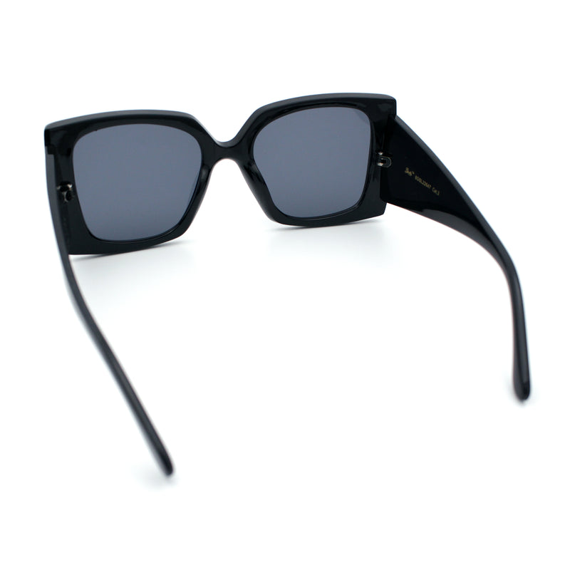 Womens Bold Thick Plastic Butterfly Squared Rectangle Oversize Diva Sunglasses