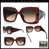 Womens Bold Thick Plastic Butterfly Squared Rectangle Oversize Diva Sunglasses