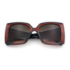 Womens Bold Thick Plastic Butterfly Squared Rectangle Oversize Diva Sunglasses