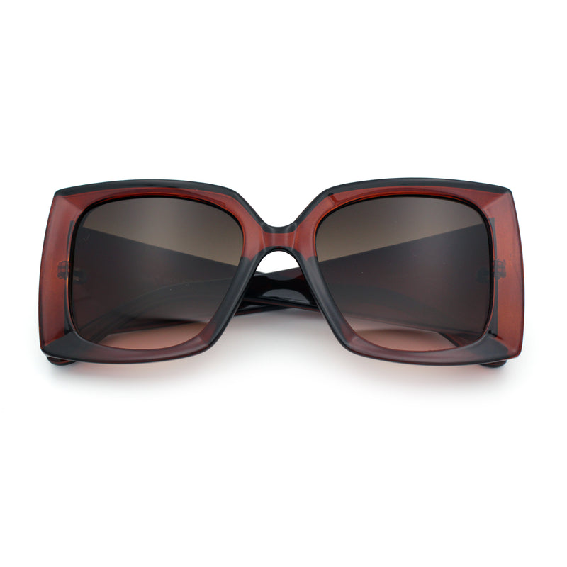 Womens Bold Thick Plastic Butterfly Squared Rectangle Oversize Diva Sunglasses