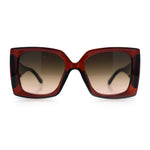 Womens Bold Thick Plastic Butterfly Squared Rectangle Oversize Diva Sunglasses