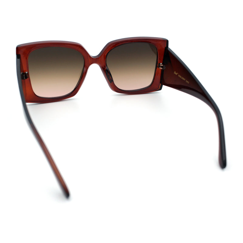 Womens Bold Thick Plastic Butterfly Squared Rectangle Oversize Diva Sunglasses
