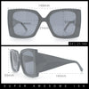 Womens Bold Thick Plastic Butterfly Squared Rectangle Oversize Diva Sunglasses
