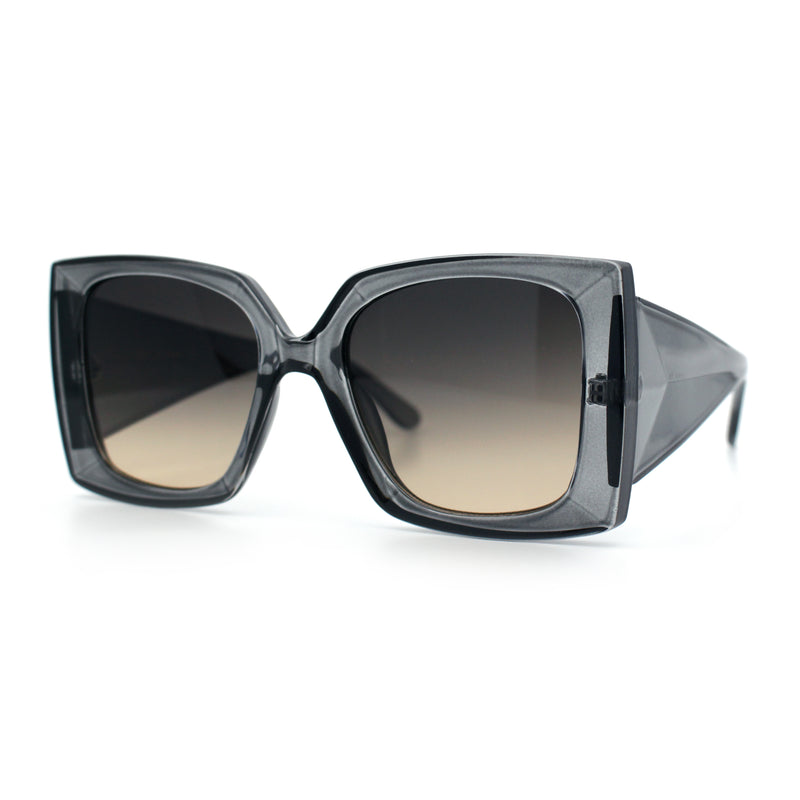 Womens Bold Thick Plastic Butterfly Squared Rectangle Oversize Diva Sunglasses