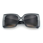 Womens Bold Thick Plastic Butterfly Squared Rectangle Oversize Diva Sunglasses
