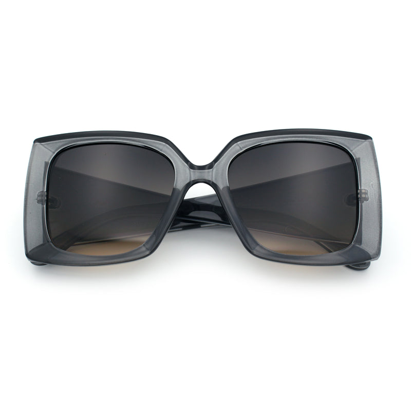 Womens Bold Thick Plastic Butterfly Squared Rectangle Oversize Diva Sunglasses