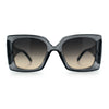 Womens Bold Thick Plastic Butterfly Squared Rectangle Oversize Diva Sunglasses