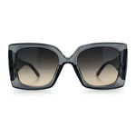 Womens Bold Thick Plastic Butterfly Squared Rectangle Oversize Diva Sunglasses