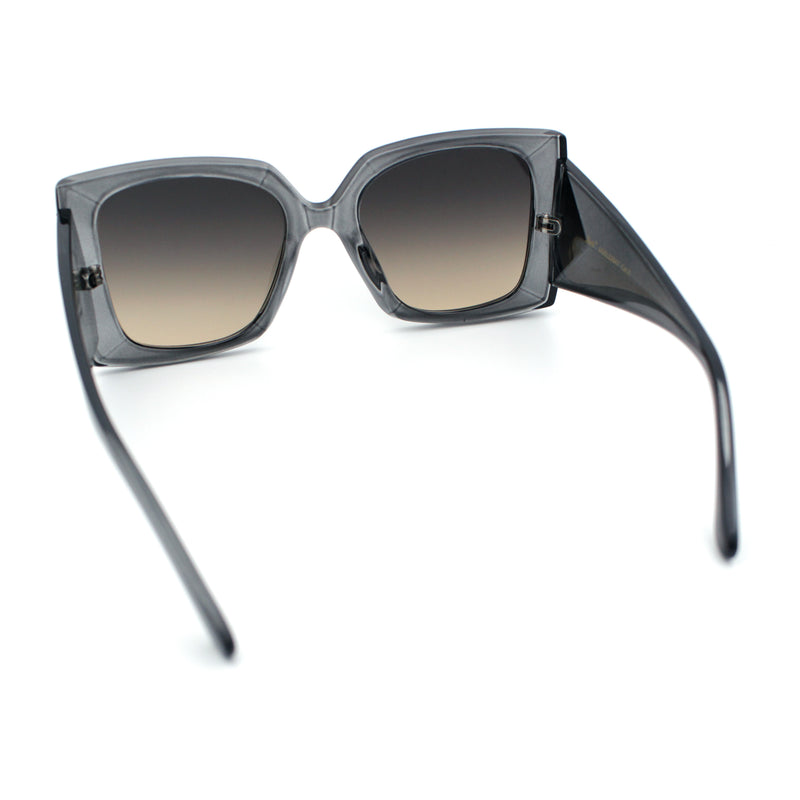 Womens Bold Thick Plastic Butterfly Squared Rectangle Oversize Diva Sunglasses