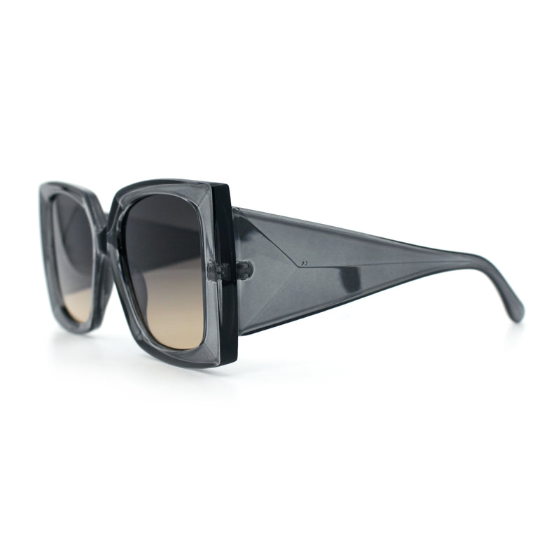 Womens Bold Thick Plastic Butterfly Squared Rectangle Oversize Diva Sunglasses