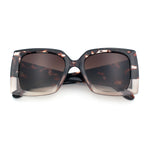 Womens Bold Thick Plastic Butterfly Squared Rectangle Oversize Diva Sunglasses