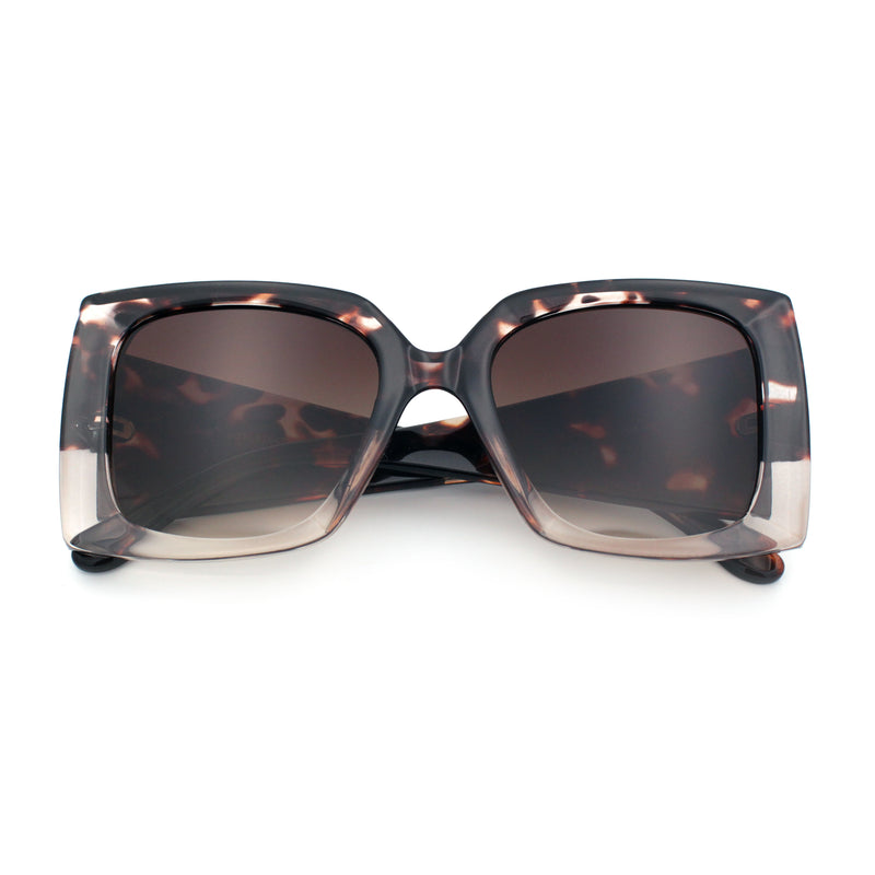 Womens Bold Thick Plastic Butterfly Squared Rectangle Oversize Diva Sunglasses