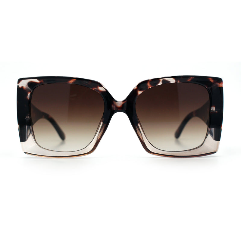 Womens Bold Thick Plastic Butterfly Squared Rectangle Oversize Diva Sunglasses