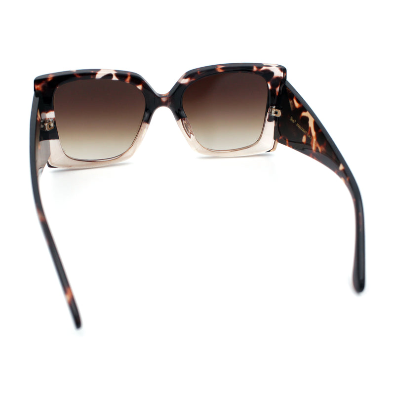 Womens Bold Thick Plastic Butterfly Squared Rectangle Oversize Diva Sunglasses